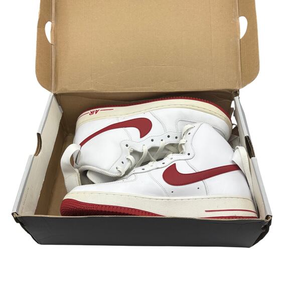 Nike Air Force 1 '07 High White Red Size 9 - Picture 13 of 16